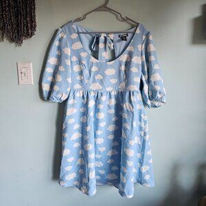 Hot Topic Cloud Empire Waisted Bow Back Dress Size XL